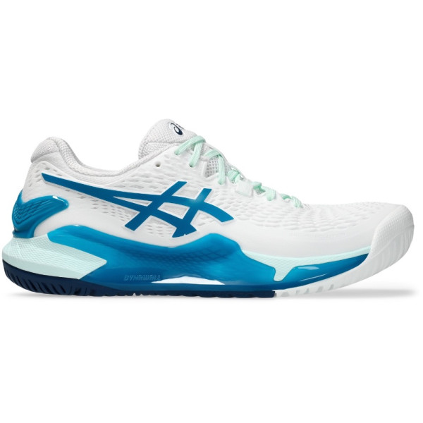 Asics Gel-Resolution 9 HC White/Teal Women's Tennis Shoe  