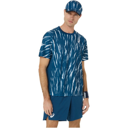 Asics Game Mako Blue Short Sleeve Men's Tennis Top 