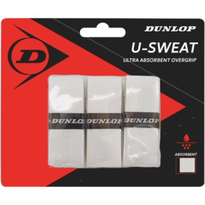 Dunlop U-Sweat Overgrip White 3 Pack